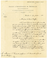 Lettera di Societe d'archeologie de Bruxelles