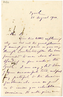 Lettera di  VAN MELLINGEN