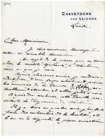 Lettera di  VAN DEN STEEN