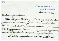 Lettera di  VAN DEN STEEN