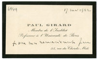 Lettera di  GIRARD