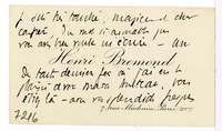 Lettera di  BREMOND