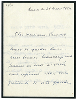 Lettera di DE MERODE WESTERLOO