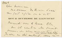 Lettera di DE LIANCOURT