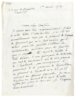 Lettera di  THUREAU-DANGIN