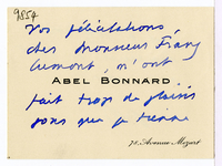 Lettera di  BONNARD