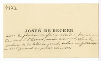 Lettera di  DE DECKER