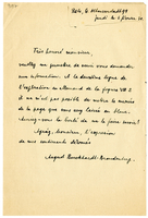 Lettera di  BURCKHARDT-BRANDENBERG