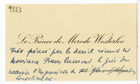 Lettera di DE MERODE WESTERLOO