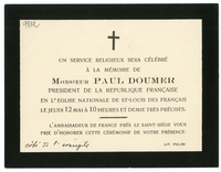 Lettera di Ambasciata di Francia presso la Santa Sede