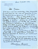 Lettera di CHAMBRUN RUSPOLI