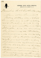 Lettera di  VAN BRANTEGHEM