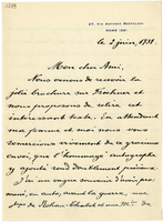 Lettera di  VAN DEN STEEN