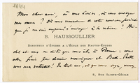 Lettera di  HAUSSOULLIER